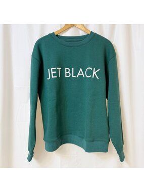 Brunette The Label Core Crew JET BLACK Emerald Green L/XL NWT